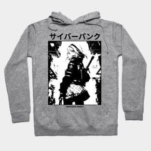 Cyberpunk Girl Manga Aesthetic Goth Grunge Japanese Waifu Anime Streetwear | White Hoodie